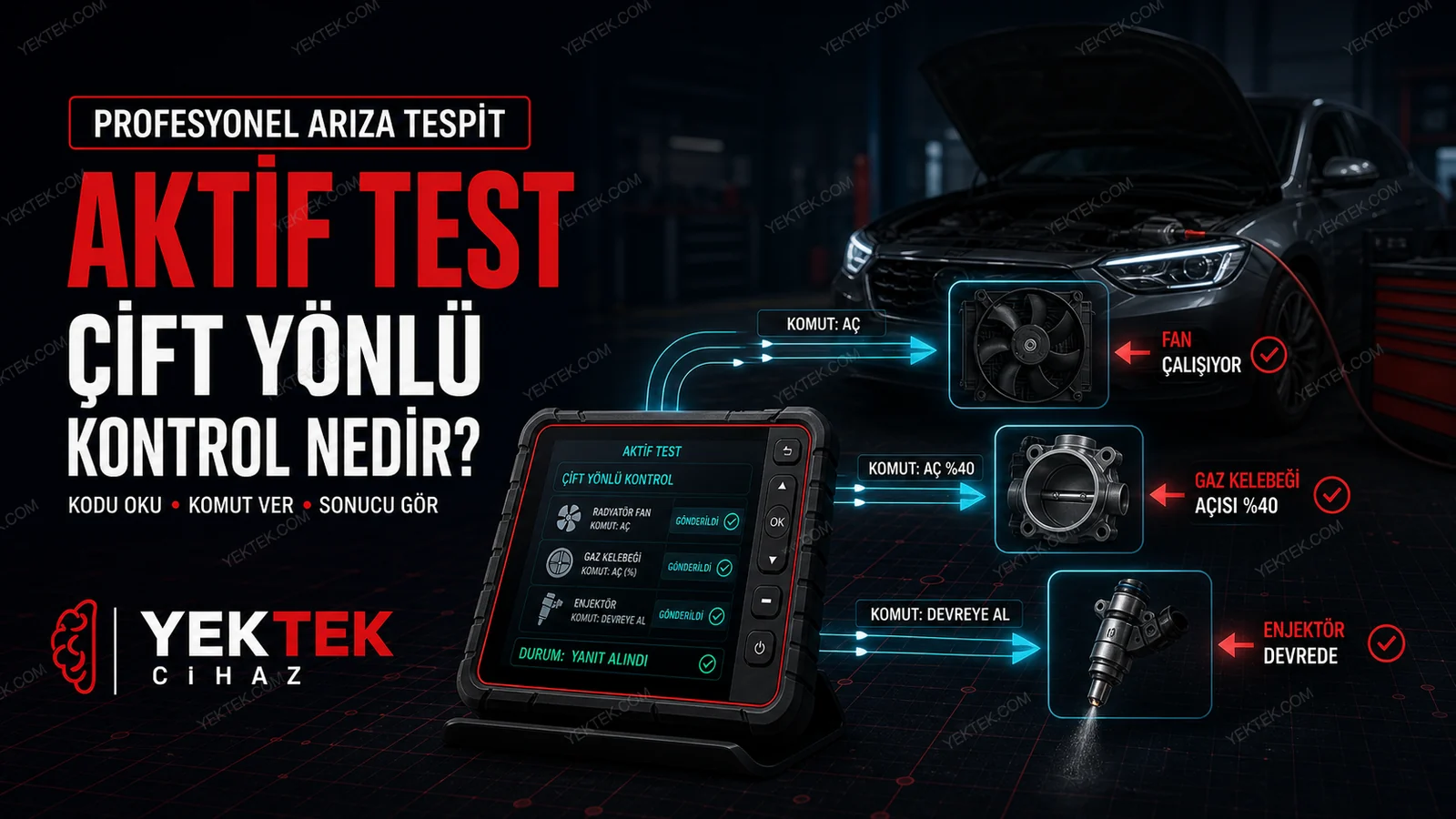 Aktif Test ve Çift Yönlü Kontrol Nedir? için YekTek Cihaz teknik rehber kapak görseli