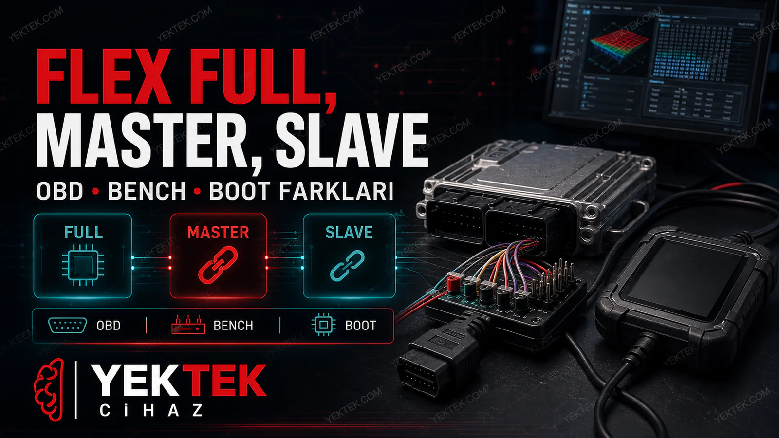 Flex OBD, Bench, Full Nedir? Master ve Slave Farkı için YekTek Cihaz teknik rehber kapak görseli