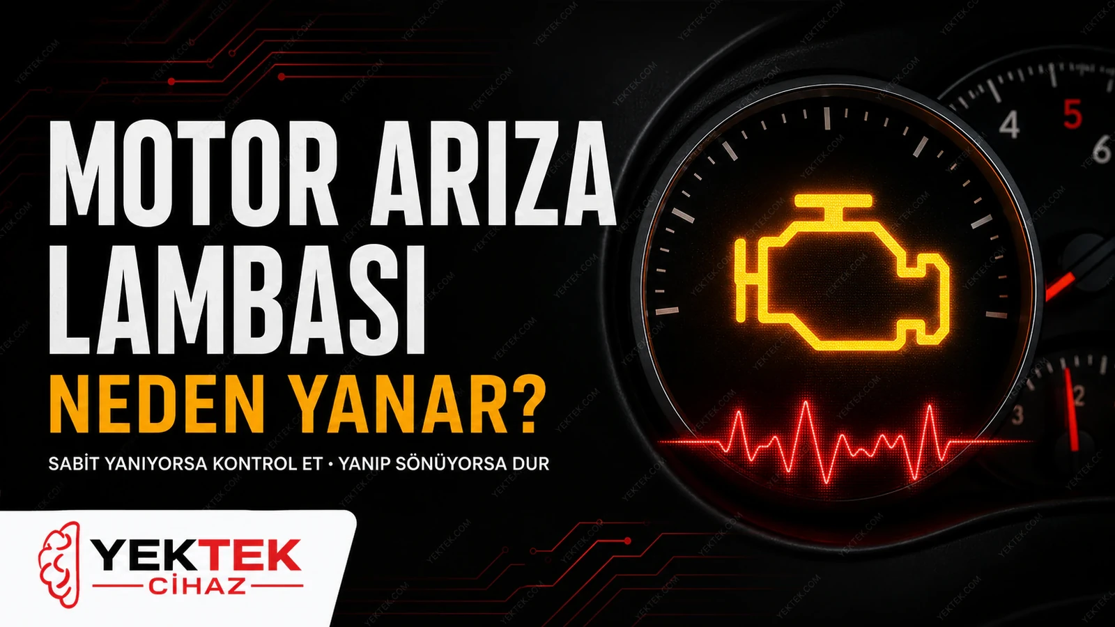 Motor Arıza Lambası Neden Yanar? Yanıp Sönmesi Ne Demek? için YekTek Cihaz teknik rehber kapak görseli