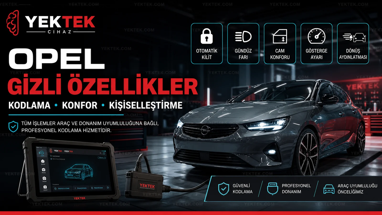 Opel Sahiplerinin Açmak İstediği Gizli Özellikler için YekTek Cihaz teknik rehber kapak görseli