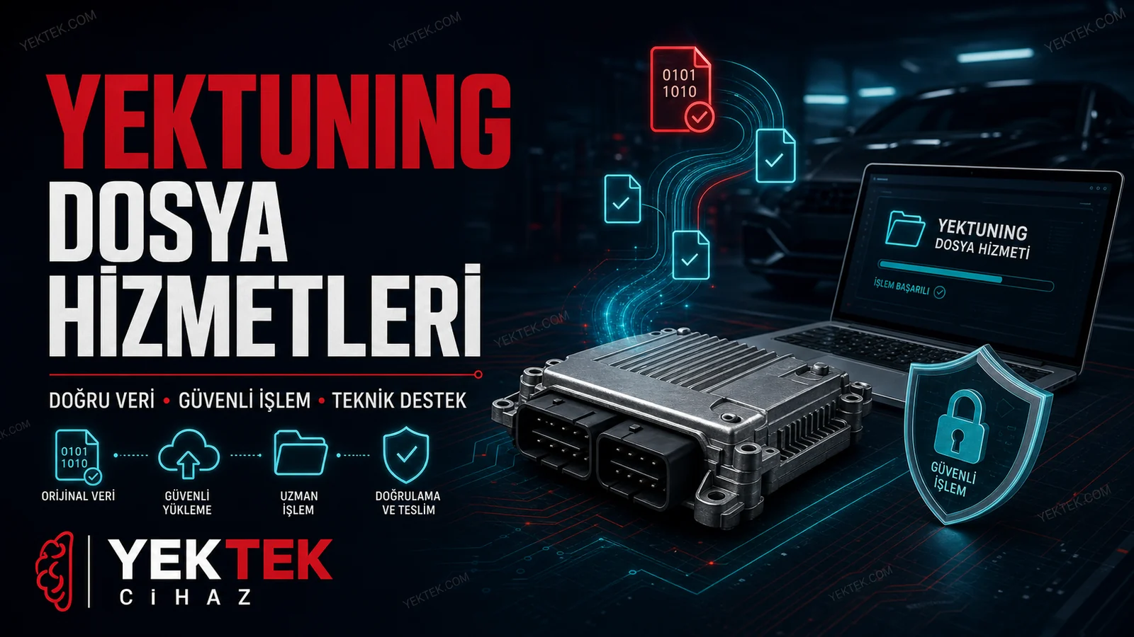 YekTuning Araç Yazılım Dosya Hizmetleri için YekTek Cihaz teknik rehber kapak görseli