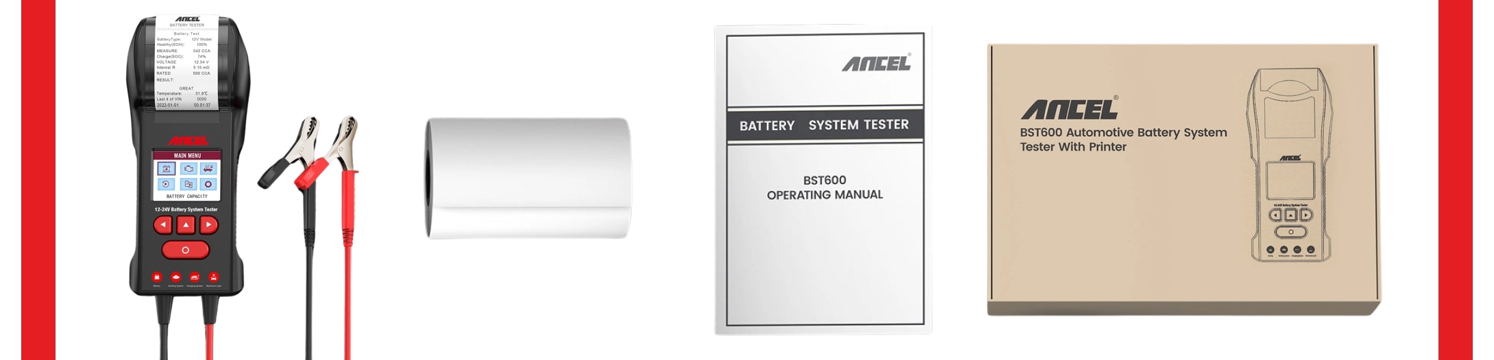 ANCEL BST600 12V & 24V Profesyonel Yazıcılı Akü Test Cihazı ANCEL BST600 12V & 24V Profesyonel Yazıcılı Akü Test Cihazı