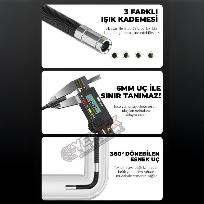 Ancel Çift Kameralı 360° Dönebilen Endoskop Kamera | 5 Ancel Çift Kameralı 360° Dönebilen Endoskop Kamera | 5