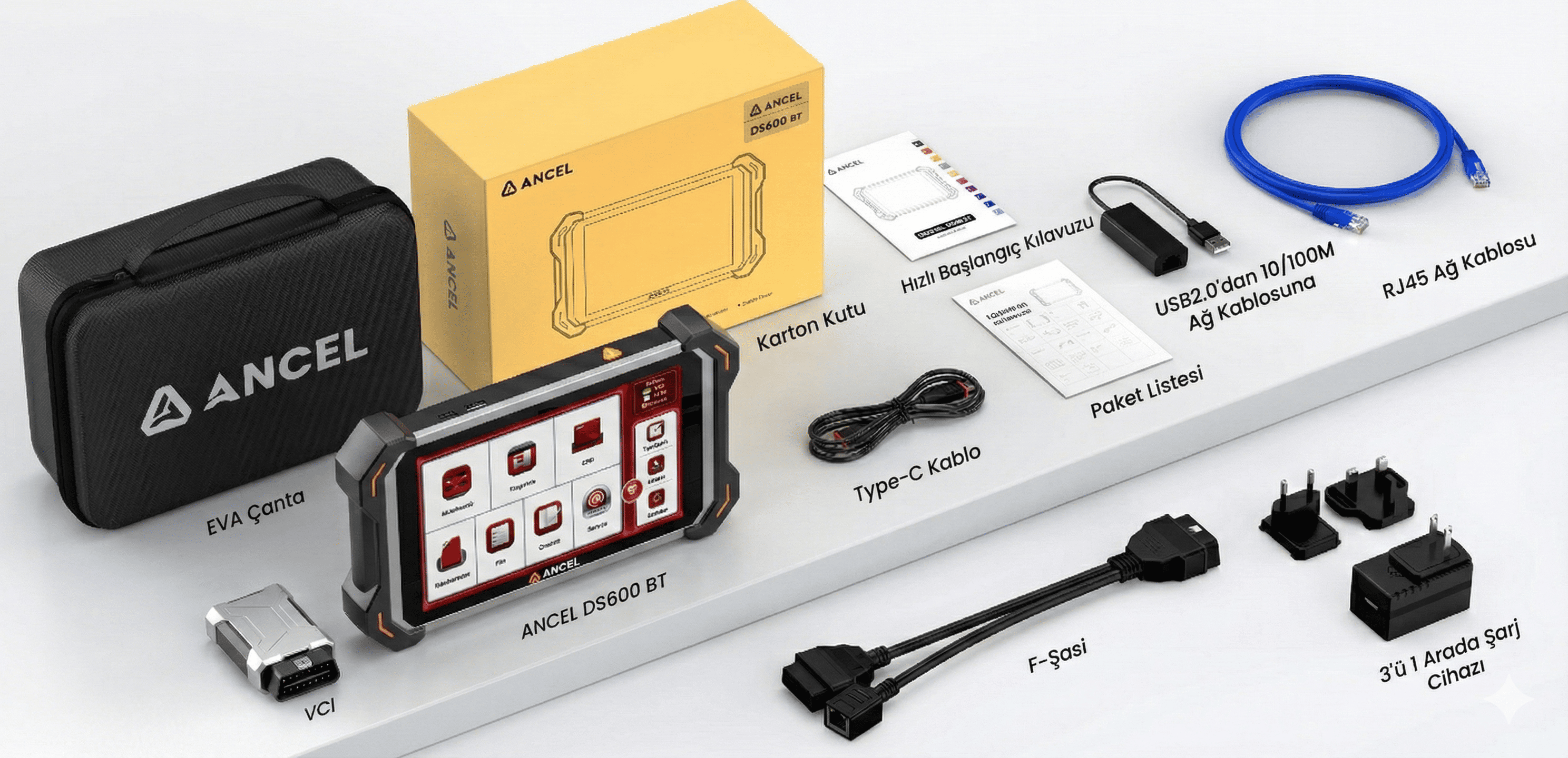 ANCEL DS600 BT Profesyonel Universal OBD2 Oto Arıza Tespit Cihazı