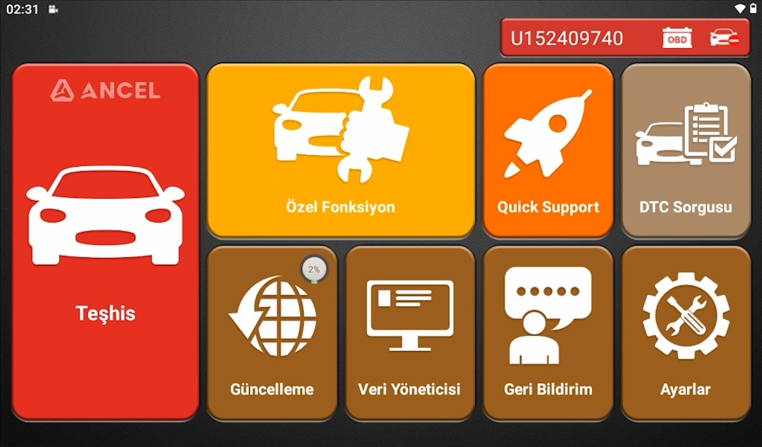 Ancel V5 BT Uygulama Ekran Görüntüsü Ancel V5 BT Uygulama Ekran Görüntüsü