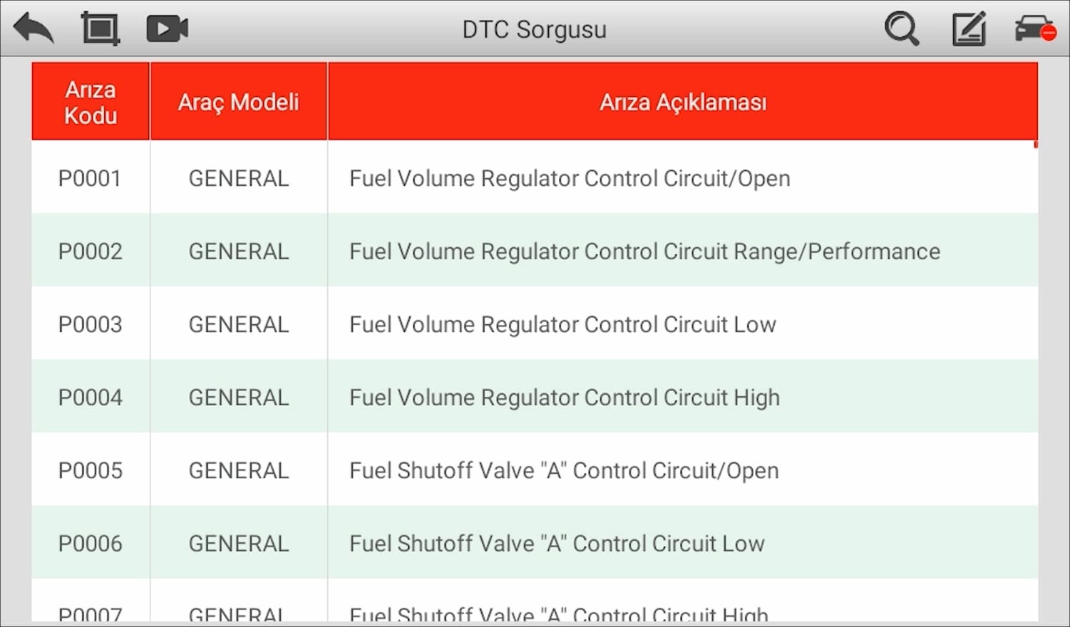 Ancel V5 BT Uygulama Ekran Görüntüsü Ancel V5 BT Uygulama Ekran Görüntüsü