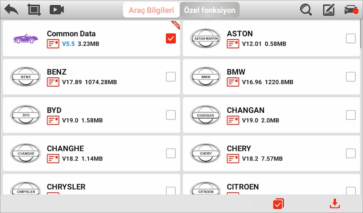 Ancel V5 BT Uygulama Ekran Görüntüsü Ancel V5 BT Uygulama Ekran Görüntüsü