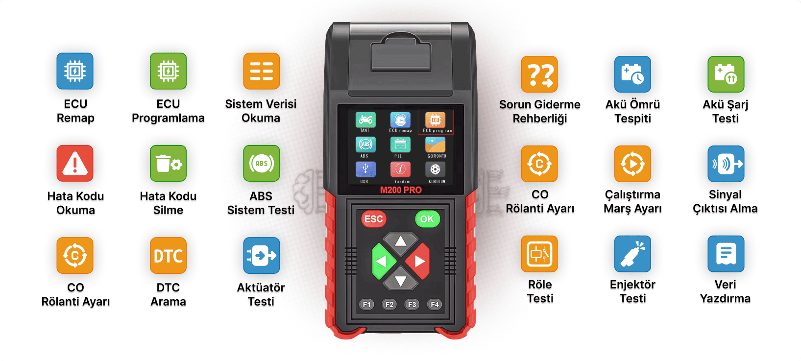jDiag M200 PRO OBD versiyon Motosiklet Arıza Tespit Cihazı Genel ve ÖZel Özellikleri