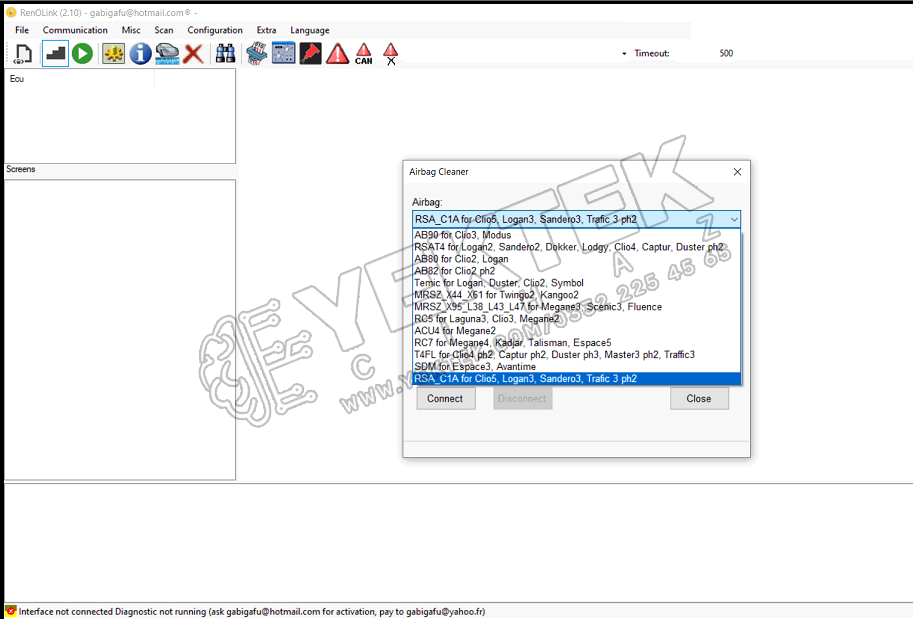 Renolink v2.10 Renault immo airbag sıfırlama ecu programlama cihazı