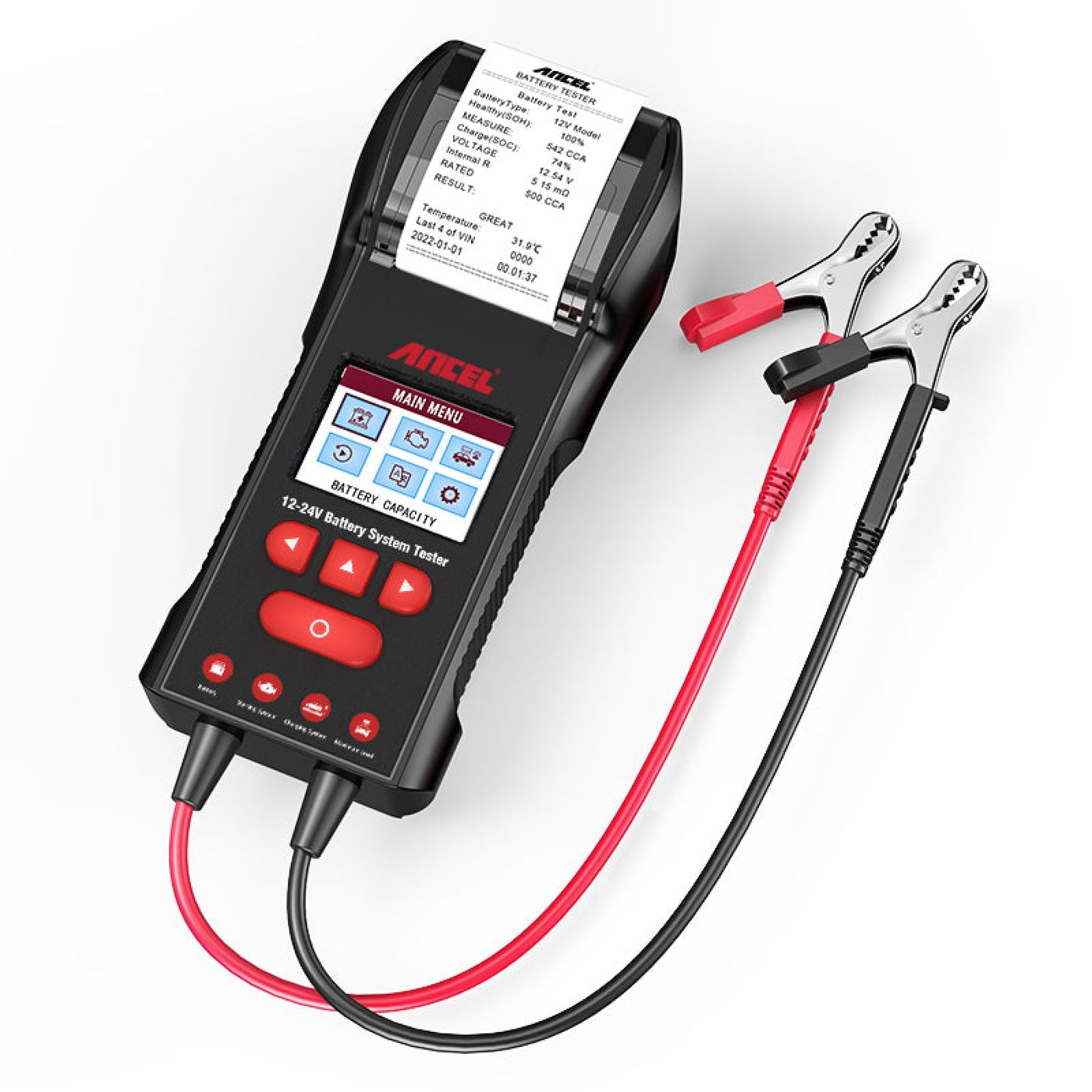 ANCEL BST600 12V &amp; 24V Profesyonel Yazıcılı Akü Test Cihazı
