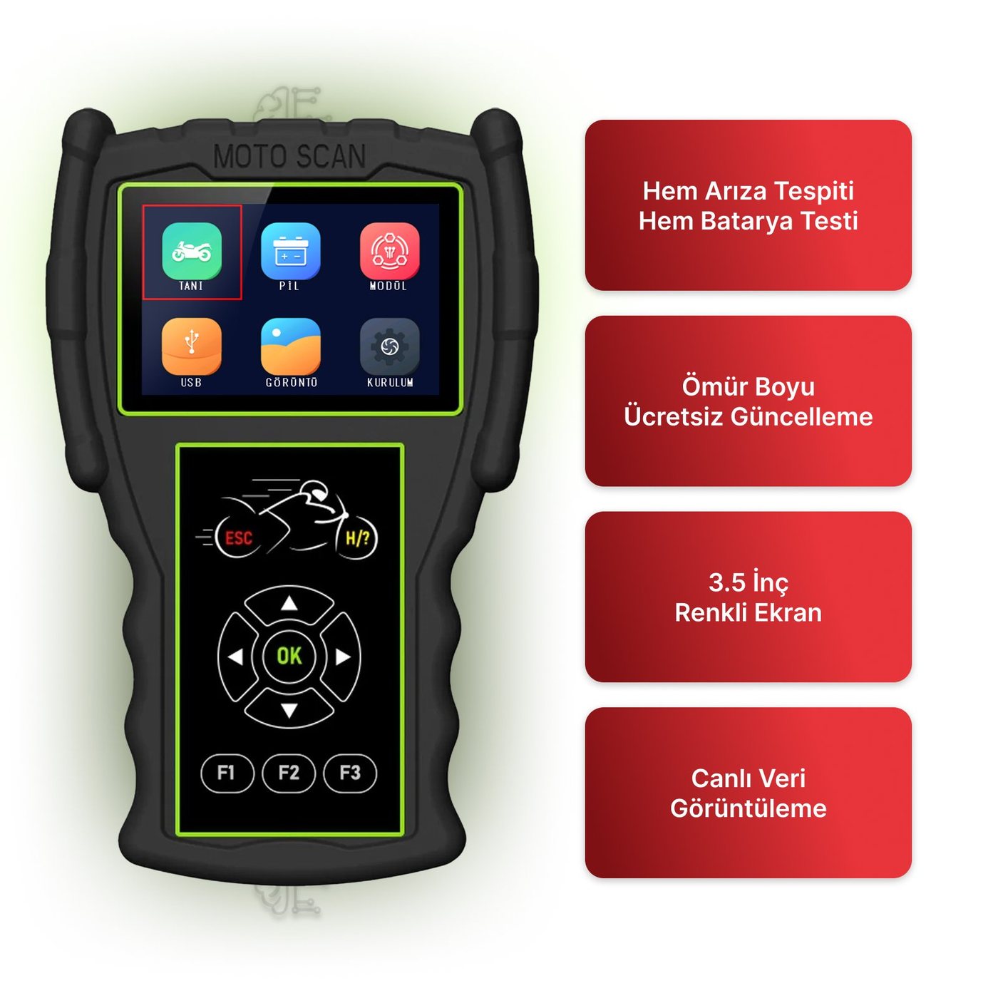 JDiag M100 PRO - Motosiklet Arıza Tespit Cihazı - 23 Kablo Full Versiyon