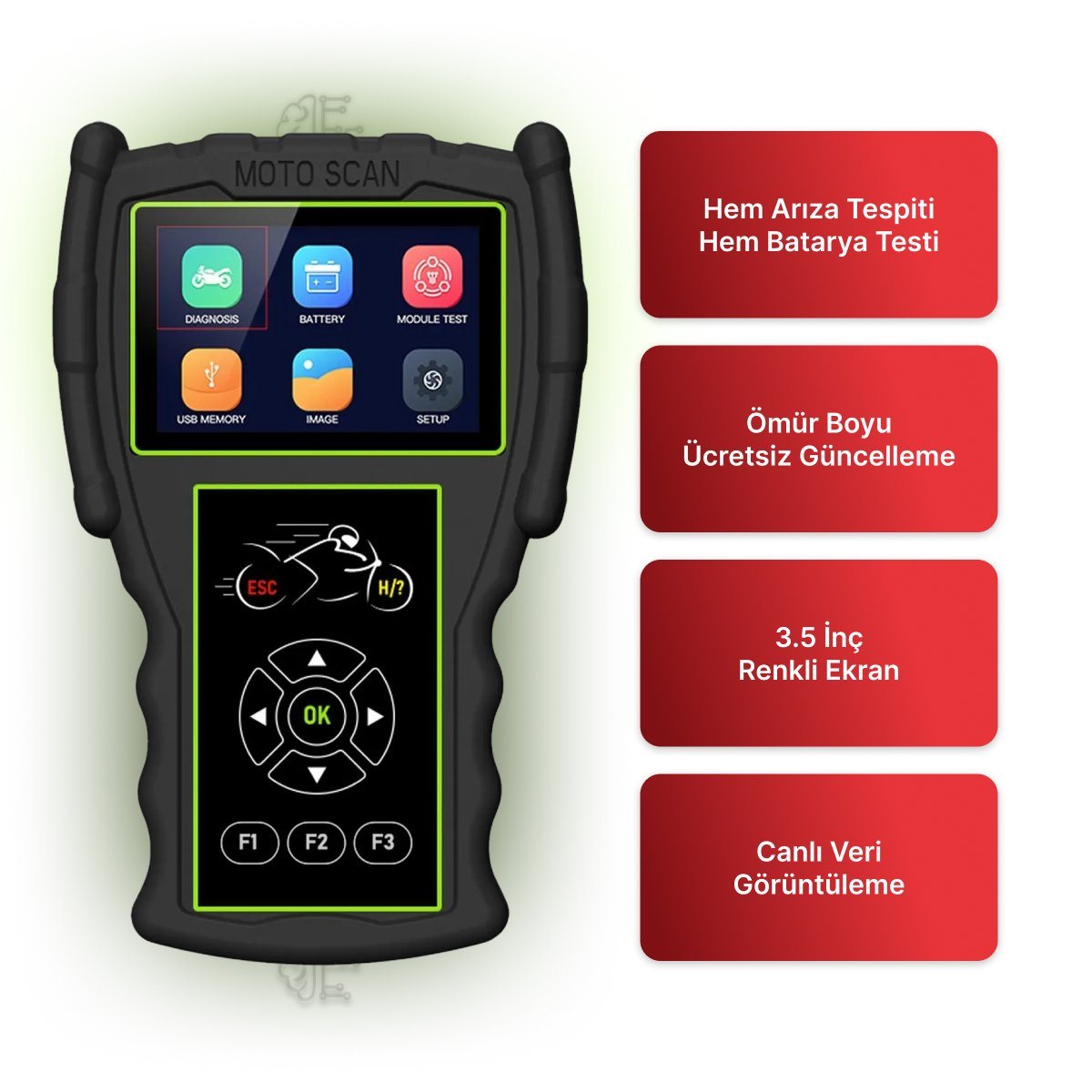 JDiag M100 PRO - Motosiklet Arıza Tespit Cihazı - 5 Kablolu OBD Versiyon