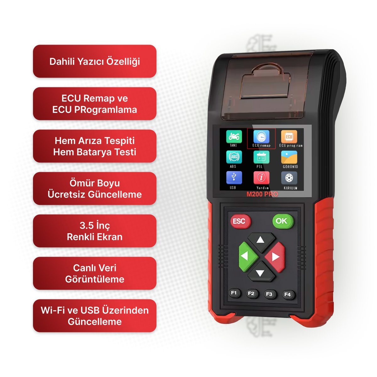 JDiag M200 PRO Motosiklet Arıza Tespit Cihazı - 6 Kablolu OBD Versiyon