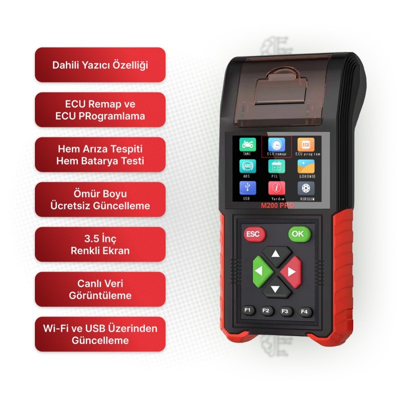 JDiag M200 PRO Motosiklet Arıza Tespit Cihazı - 6 Kablolu OBD Versiyon