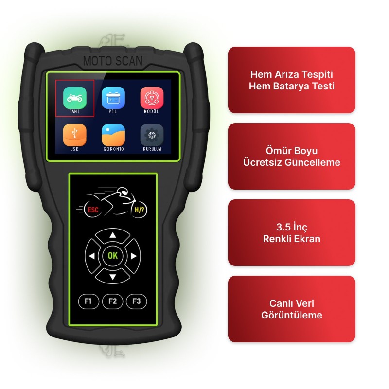 JDiag M100 PRO - Motosiklet Arıza Tespit Cihazı - 23 Kablo Full Versiyon