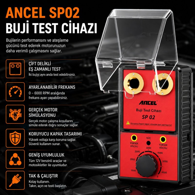 ANCEL SP02 Profesyonel Buji Test Cihazı