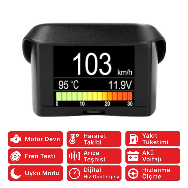 ANCEL A202 Dijital Araç Bilgisayarı ve OBD2 Göstergesi
